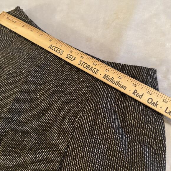 AKA Eddie Bauer Silk & Wool Skirt Mini Vintage sz 8 academia black pinstripe - Picture 7 of 7